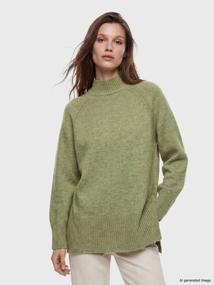 Lc Waikiki Yeni Sezon Yarım Balıkçı Yaka Oversize Kadın Triko Tunik