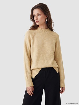Lc Waikiki Yeni Sezon Yarım Balıkçı Yaka Oversize Kadın Triko Tunik