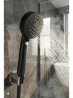 Bella Vista Yüksek Basınçlı Siyah Duş Başlığı – Su Tasarruflu ve Kolay Montajlı Banyo Aksesuarı
