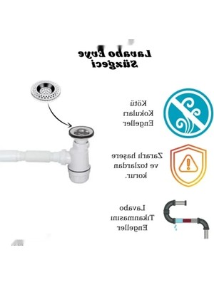 Bella Vista 2'li Pratik Lavabo Süzgeci Seti, Metalik, 8 cm
