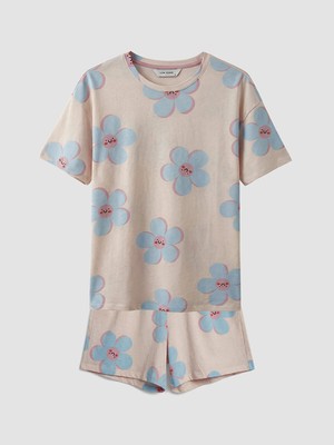 Lc Waikiki Yeni Sezon Bisiklet Yaka Çiçek Desenli Kadın Pijama Takım