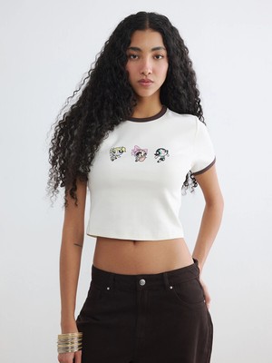 Lc Waikiki Yeni Sezon Powerpuff Girls Baskılı Kadın Crop