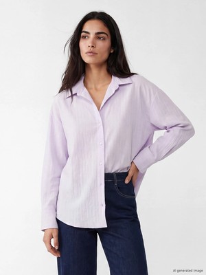 Lc Waikiki Yeni Sezon Çizgili Oversize Kadın Gömlek