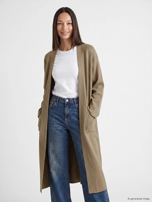 Lc Waikiki Yeni Sezon Şal Yaka Oversize Kadın Triko Hırka