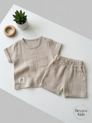 Beyzco Kids Erkek Bebek Müslin 2li Takım