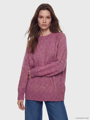 Lc Waikiki Yeni Sezon Bisiklet Yaka Oversize Kadın Triko Tunik