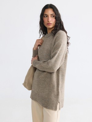 Lc Waikiki Yeni Sezon Bisiklet Yaka Oversize Kadın Triko Tunik