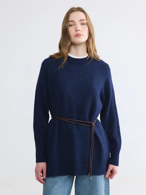 Lc Waikiki Yeni Sezon Bisiklet Yaka Oversize Kadın Triko Tunik