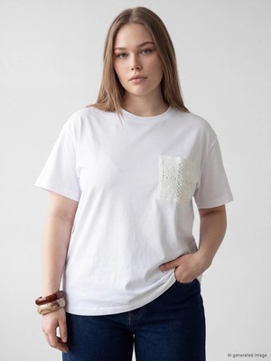 Lc Waikiki Yeni Sezon Bisiklet Yaka Dantel Cepli Bluz