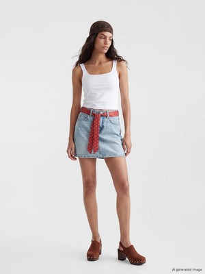 Lc Waikiki Yeni Sezon Dar Fit Kuşaklı Mini Jean Etek