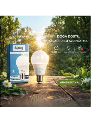 Elitled 9 W Beyaz LED Ampul (10'lu Pk.)