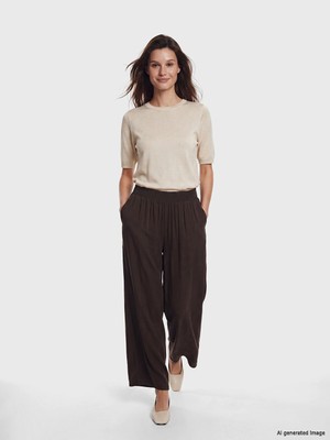 Lc Waikiki Yeni Sezon Beli Lastikli Geniş Paça Kadın Pantolon