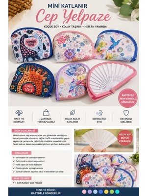 Newstore Home Katlanabilir Kore Tipi Yuvarlak Yelpaze -Çanta Boy - Hafif Tasarım