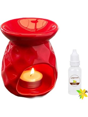 Vip Seramik Kırmızı Ananas Model Buhurdanlık ve Vanilya Kokusu 8X9X12 cm
