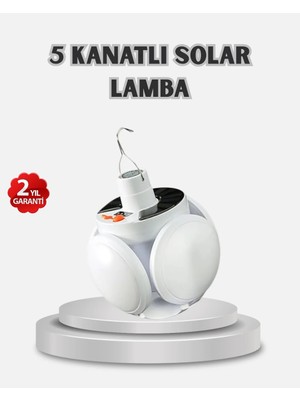 Kaia Life Güneş Enerjili ve USB Şarjlı LED Kamp Lambası – 5 Farklı Işık Modlu, Askılı Tasarım