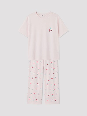 Lc Waikiki Yeni Sezon Kiraz Baskılı Kadın Pijama Takım