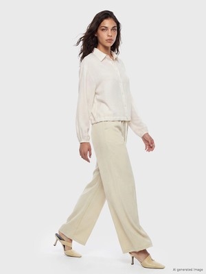 Lc Waikiki Yeni Sezon Beli Lastikli Geniş Paça Kadın Pantolon