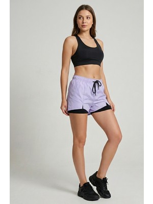 Maimoda Kadın Içi Taytlı Yırtmaçlı Aktif Spor Deniz Şortu