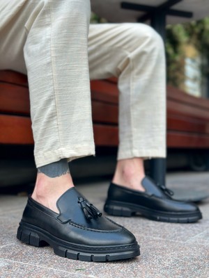 DMR Elegance BA0240 Püsküllü Cilt Klasik Yüksek Taban Casual Erkek Ayakkabı