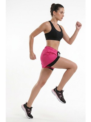 Maimoda Kadın Içi Taytlı Yırtmaçlı Aktif Spor Deniz Şortu
