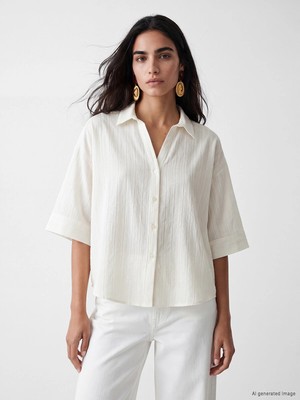 Lc Waikiki Yeni Sezon Çizgili Oversize Kadın Gömlek