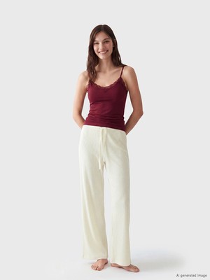 Lc Waikiki Yeni Sezon Geniş Paça Fitilli Kadın Pijama Altı