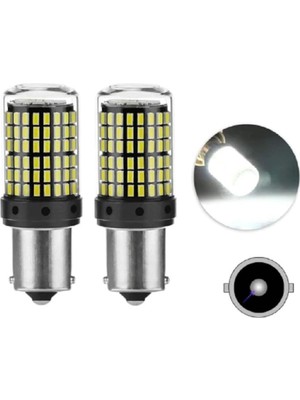 Group 7719 93 Tek Duy P21W LED BA15S 144 Ledli Ultra Güçlü Beyaz Işık 2 Adet ile Uyumlu