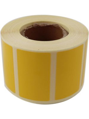 Al Hızlı Al Kuşe Sarı Renk Baskılı Etiket 50MM x 30MM Ölçülerinde 1000 Adet 40MM Çapında Kendinden Yapışkanlı Rulo Etiket Sarı