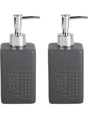 Sıvı Sabunluk Koyu Bej Modern 7X7X17CM 300ML Seti