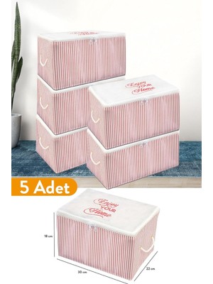 Adet - Mini Boy Baskı Detaylı Çizgili Hurç 30 x 22 x 18 cm