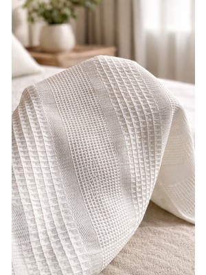Bikaya Home Tek Kişilik Pamuklu Petek Pike 160X220 cm | Hafif, Nefes Alabilir ve Konforlu | Yazlık & Günlük Kullanım