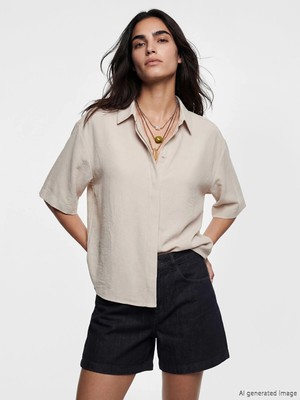 Lc Waikiki Yeni Sezon Oversize Armürlü Kadın Gömlek