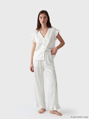 Lc Waikiki Yeni Sezon Desenli Kadın Saten Pijama Takım
