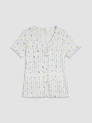Lc Waikiki Yeni Sezon V Yaka Baskılı Hamile Pijama Üstü