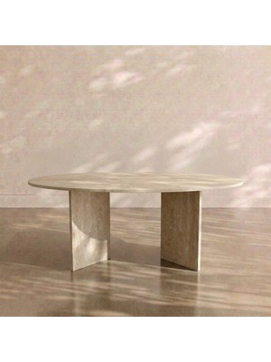 Adomar Marble Elips Mermer Yemek Masası