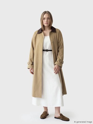 Lc Waikiki Yeni Sezon Kontrast Yaka Oversize Kadın Trençkot