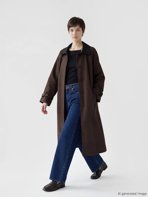Lc Waikiki Yeni Sezon Kontrast Yaka Oversize Kadın Trençkot