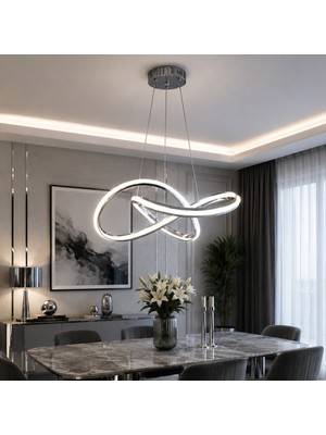 TT310-TERSKNL-KR Tt Aydınlatma Trio Modeli Krom Kaplama Ters Çift Kanal LED Avize