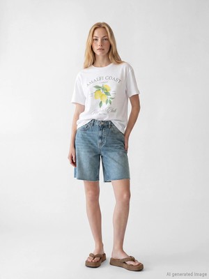 Lc Waikiki Yeni Sezon Bermuda Fit Kadın Jean Şort