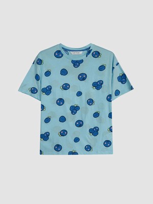 Lc Waikiki Yeni Sezon Bisiklet Yaka Baskılı Kadın Pijama Üstü