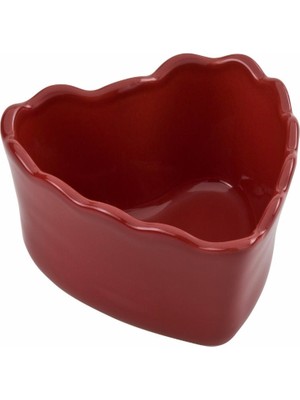 Paşabahçe Kalp Seramik Ramekin Kırmızı, Dekoratif, 1 Adet