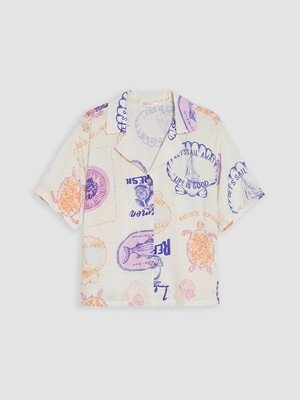 Lc Waikiki Yeni Sezon Gömlek Yaka Desenli Kadın Pijama Üst