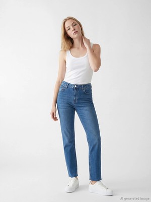 Lc Waikiki Yeni Sezon Crop Flare Kadın Jean Pantolon