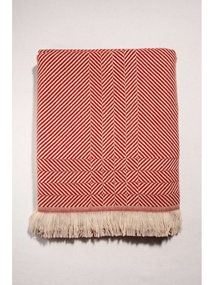 Paşabahçe Çizgi Throw Kiremit 140 x 170 Cm, Dekoratif, 1 Adet