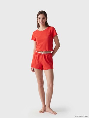 Lc Waikiki Yeni Sezon Pointel Kadın Şortlu Pijama Takımı