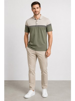 Sabri Özel  Polo Yaka Düğmeli Merserize Erkek T-Shırt SS2300059-YEŞIL