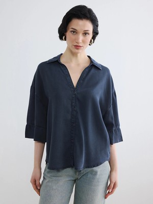 Lc Waikiki Yeni Sezon Oversize Kadın Jean Gömlek