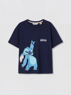 Lc Waikiki Yeni Sezon Stitch Baskılı %100 Pamuklu Kadın Pijama Üstü
