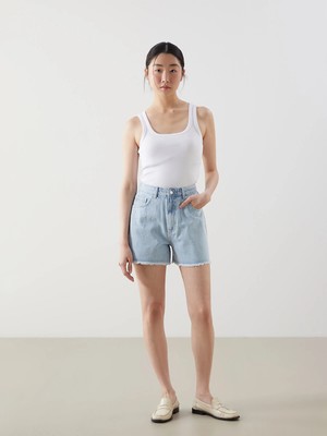 Lc Waikiki Yeni Sezon Yüksek Bel Mom Fit Kadın Jean Şort