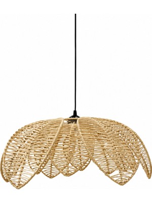 Naturel Dekor Rattan Yaprak Avize 58 cm - Bohem, Iskandinav, Modern, Doğal, Aydınlatma